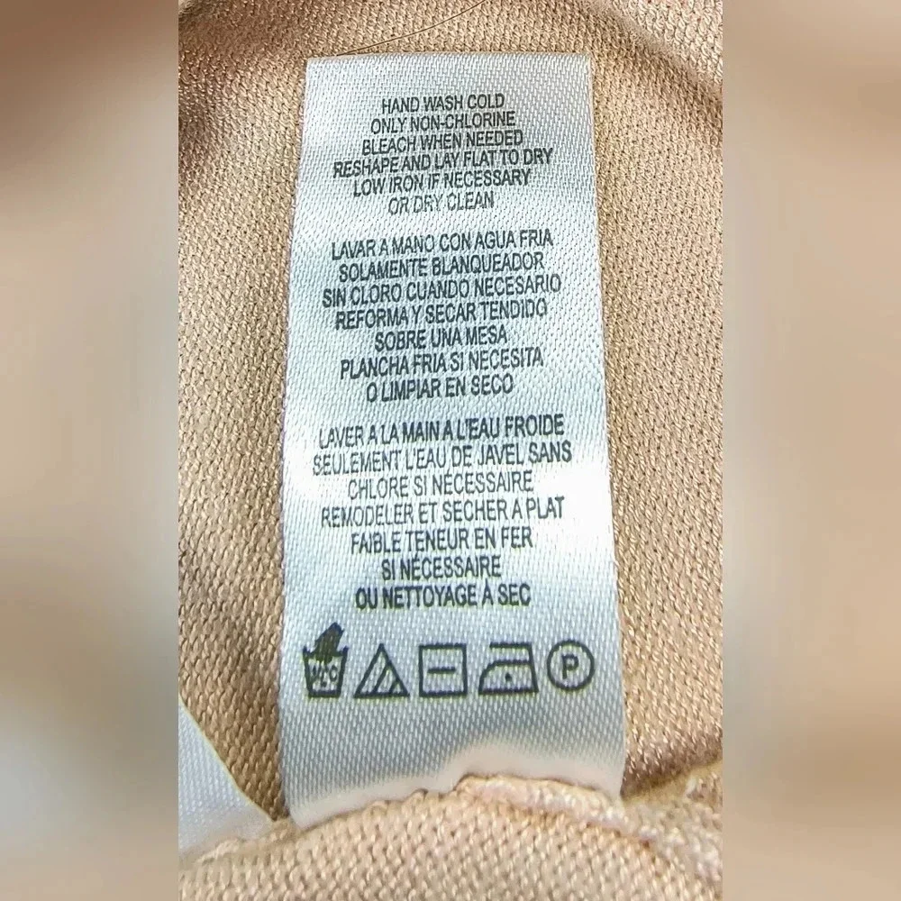 Karl Lagerfeld Paris Faux Pearl Neck Pale Pink  Lightweight Pullover Sweater, M - Picture 6 of 11